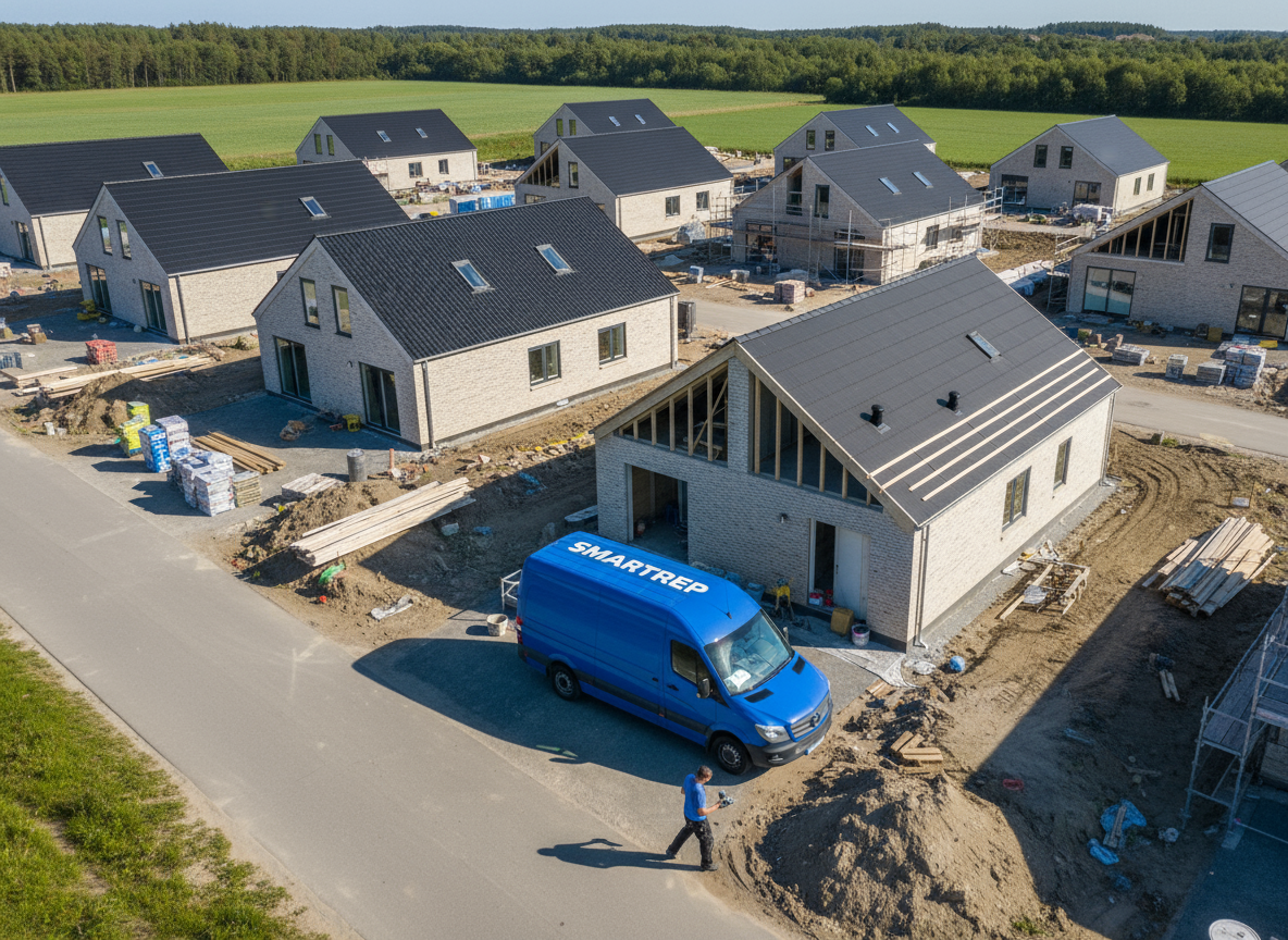 SMARTREP van på moderne nybygget kvarter med flere huse